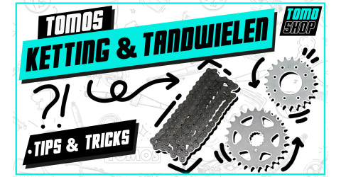 Tomos tandwielen en ketting vervangen + uitleg tandwielverhouding